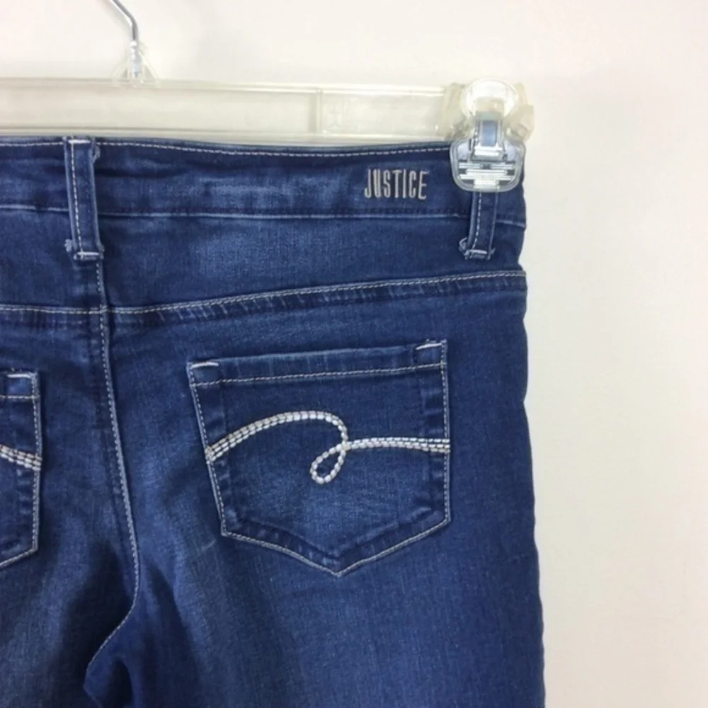 🎈3/$20!  Justice super skinny jeans. Girls Size 12. Blue stretch cotton